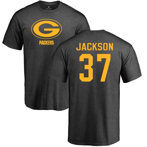 Men Green Bay Packers Ash #37 Jackson Josh One Color Nike NFL T Shirt->nfl t-shirts->Sports Accessory